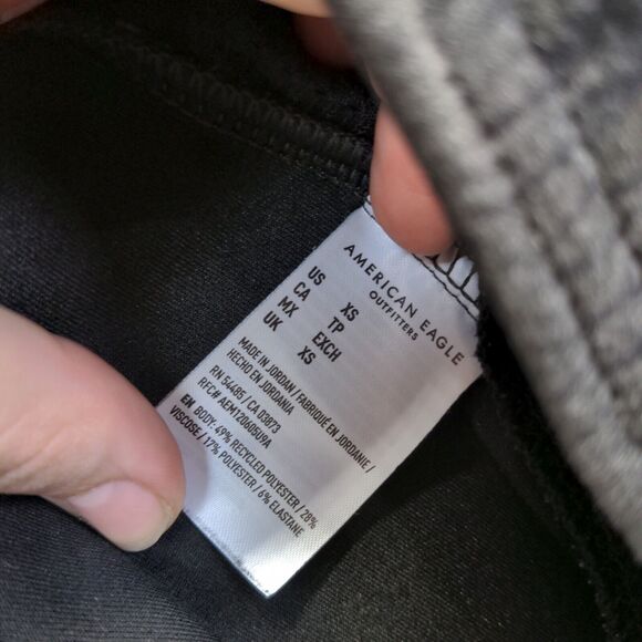 American Eagle Men's Jogger Pants Gray XS Drawstring Waist Zipped Pocket Tapered - Picture 12 of 14